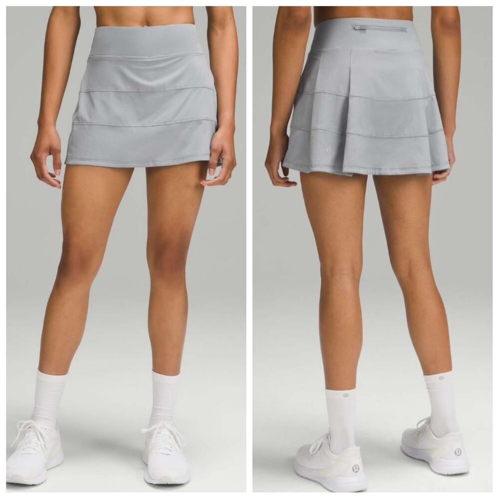 Lululemon Pace Rival Mid-Rise Skirt *Long Rhino Grey sz 8